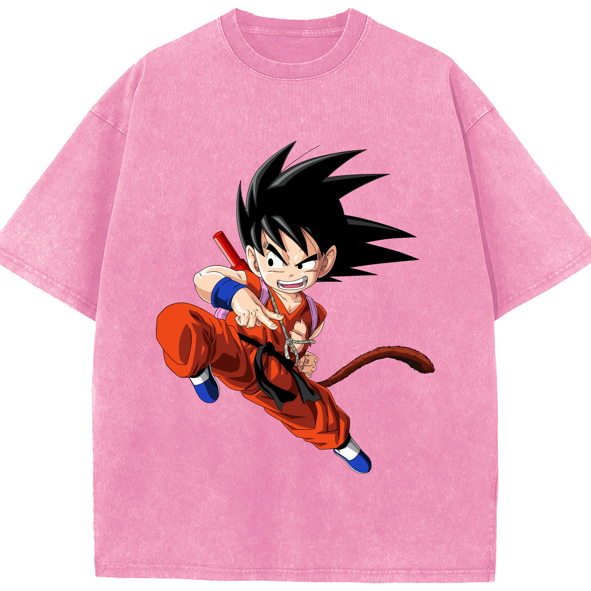 （画像用） ドラゴンボール 孫悟空（そん ごくう）Son Goku カカロット DRAGON BALL Kakarotto 綿100% ヴィンテージ風 半袖Tシャツ（フロントプリント）